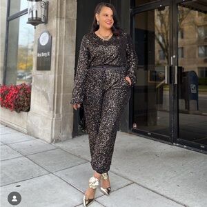 NWT Aaron and Amber Sequin Jumpsuit
